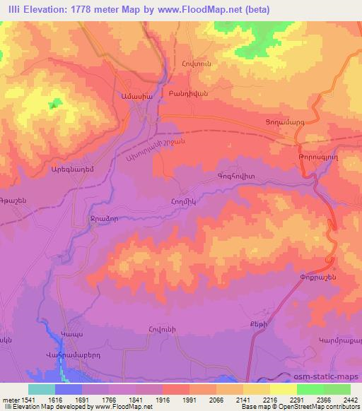 Illi,Armenia Elevation Map