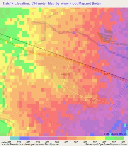 Hats'ik,Armenia Elevation Map