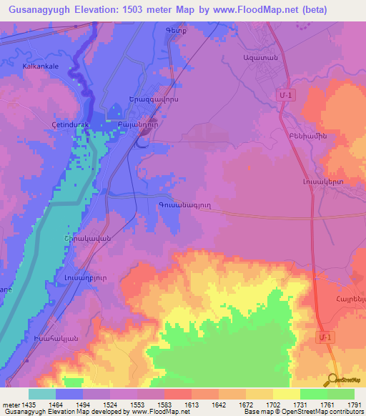 Gusanagyugh,Armenia Elevation Map