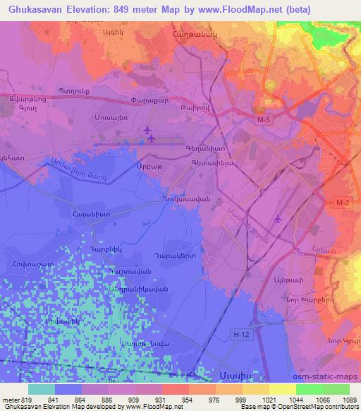 Ghukasavan,Armenia Elevation Map
