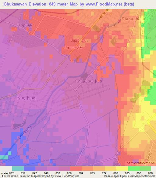 Ghukasavan,Armenia Elevation Map
