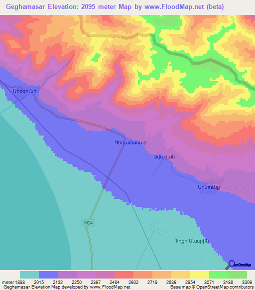 Geghamasar,Armenia Elevation Map