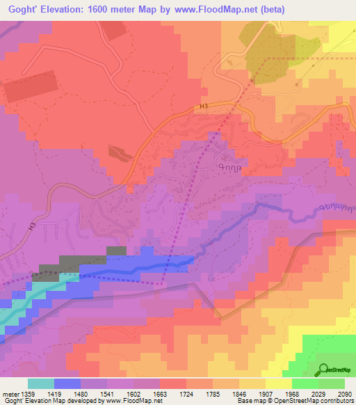 Goght',Armenia Elevation Map