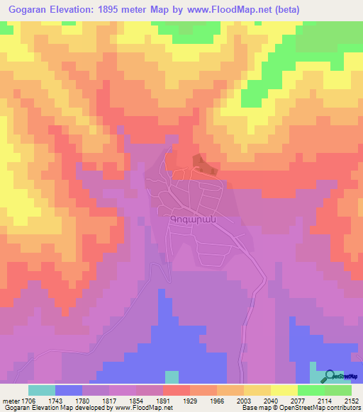 Gogaran,Armenia Elevation Map