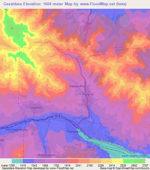 Gezaldara,Armenia Elevation Map