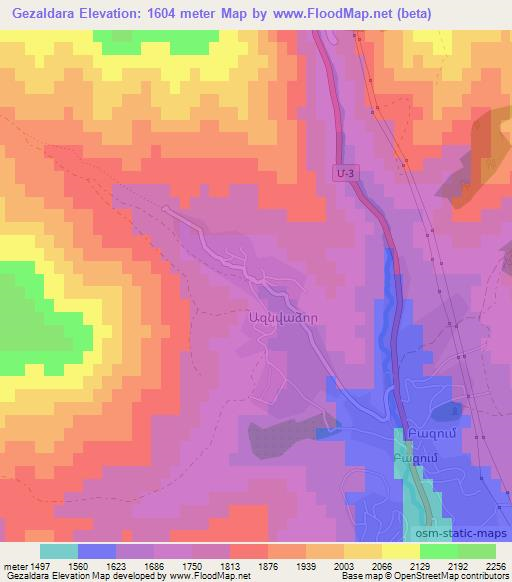 Gezaldara,Armenia Elevation Map
