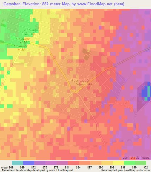 Getashen,Armenia Elevation Map
