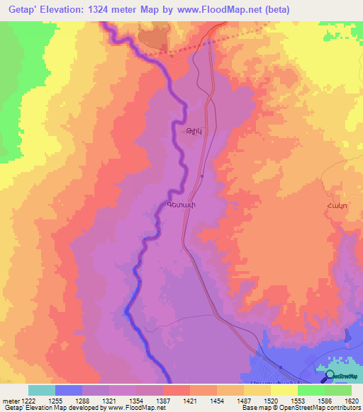Getap',Armenia Elevation Map