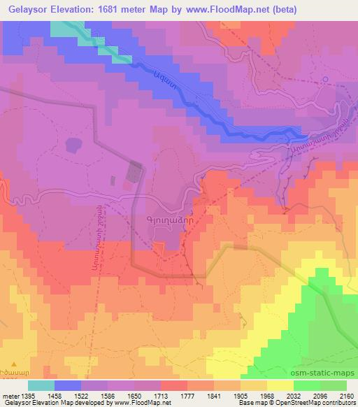 Gelaysor,Armenia Elevation Map