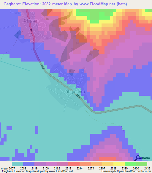 Gegharot,Armenia Elevation Map