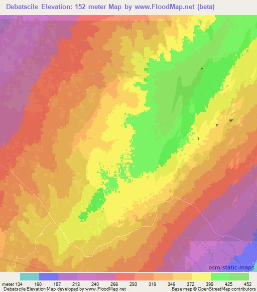 Debatscile,Somalia Elevation Map