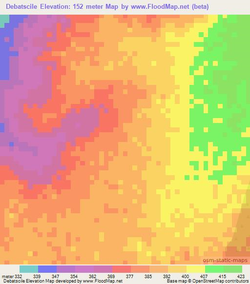 Debatscile,Somalia Elevation Map