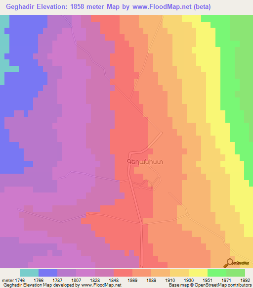 Geghadir,Armenia Elevation Map