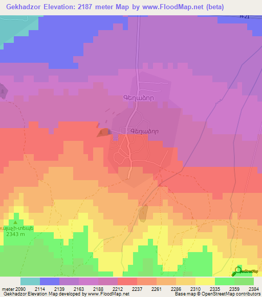 Gekhadzor,Armenia Elevation Map