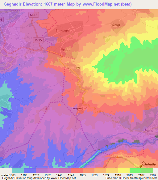 Geghadir,Armenia Elevation Map