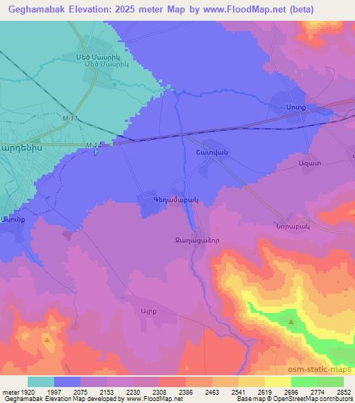 Geghamabak,Armenia Elevation Map