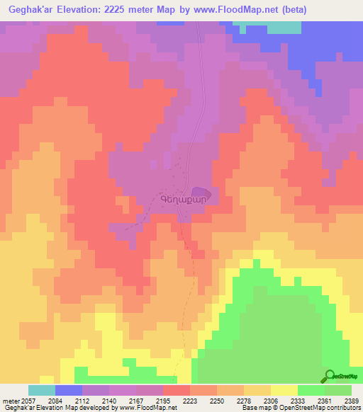 Geghak'ar,Armenia Elevation Map