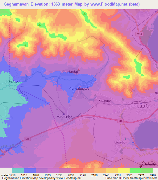 Geghamavan,Armenia Elevation Map