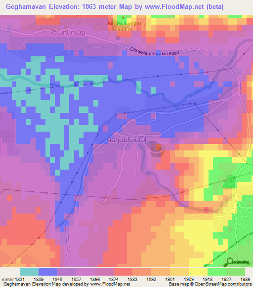 Geghamavan,Armenia Elevation Map