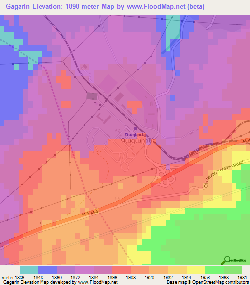 Gagarin,Armenia Elevation Map