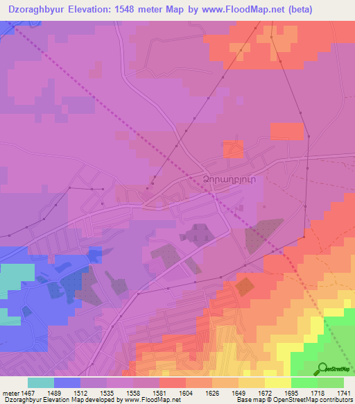 Dzoraghbyur,Armenia Elevation Map