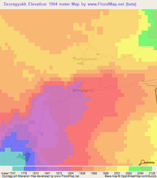 Dzoragyukh,Armenia Elevation Map