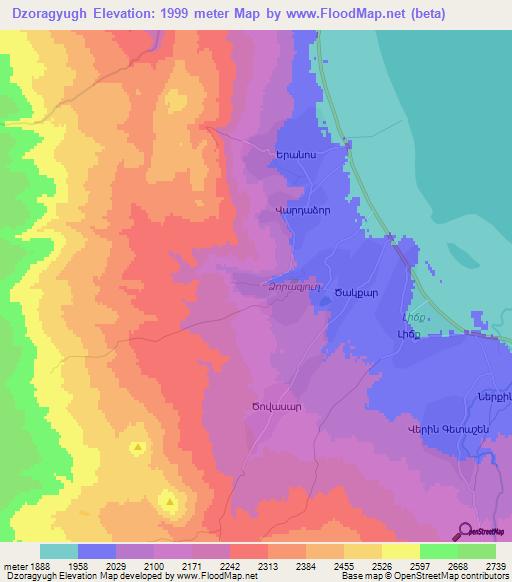 Dzoragyugh,Armenia Elevation Map
