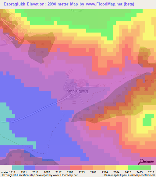 Dzoraglukh,Armenia Elevation Map