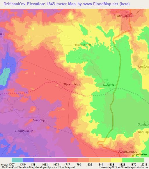 Dzit'hank'ov,Armenia Elevation Map