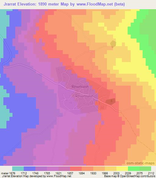 Jrarrat,Armenia Elevation Map