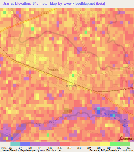 Jrarrat,Armenia Elevation Map