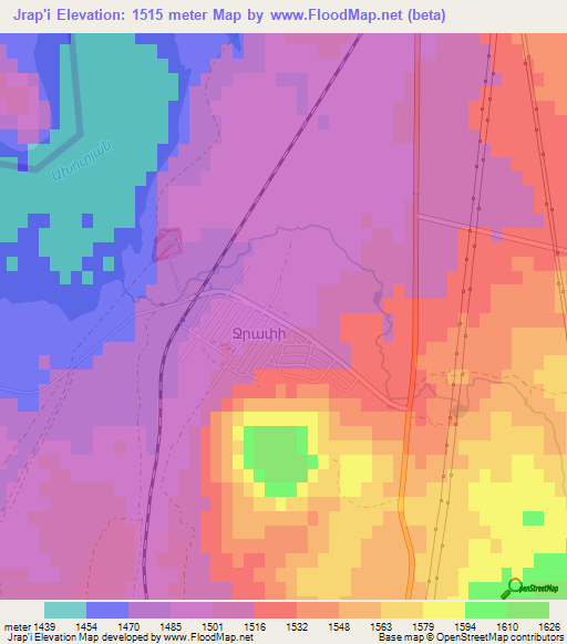 Jrap'i,Armenia Elevation Map