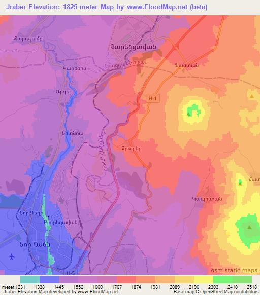 Jraber,Armenia Elevation Map