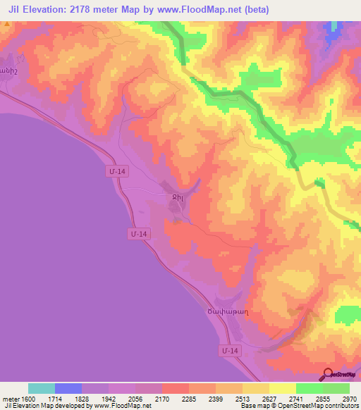 Jil,Armenia Elevation Map