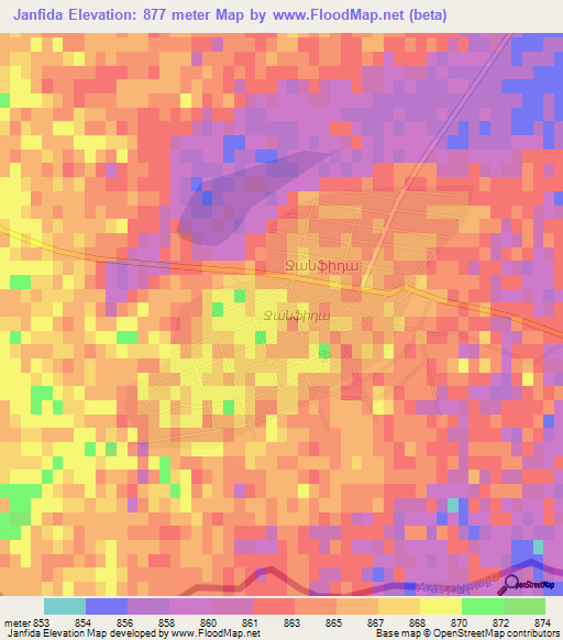 Janfida,Armenia Elevation Map