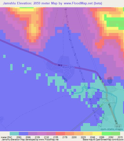 Jamshlu,Armenia Elevation Map