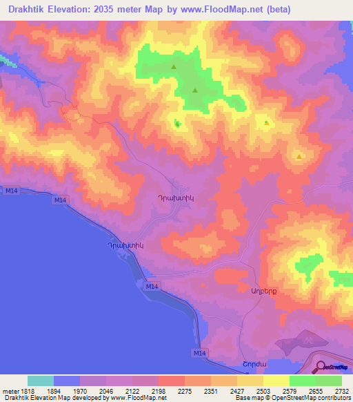 Drakhtik,Armenia Elevation Map