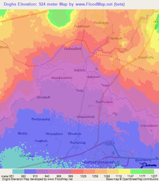 Doghs,Armenia Elevation Map