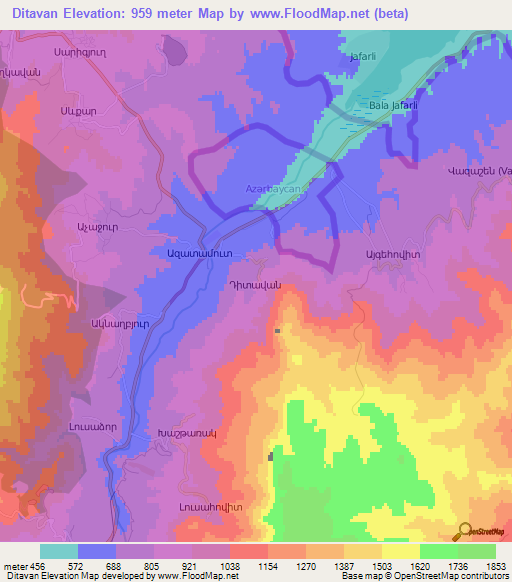 Ditavan,Armenia Elevation Map