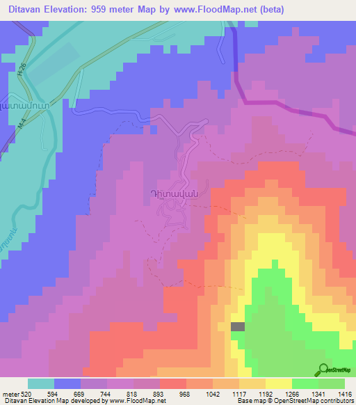 Ditavan,Armenia Elevation Map