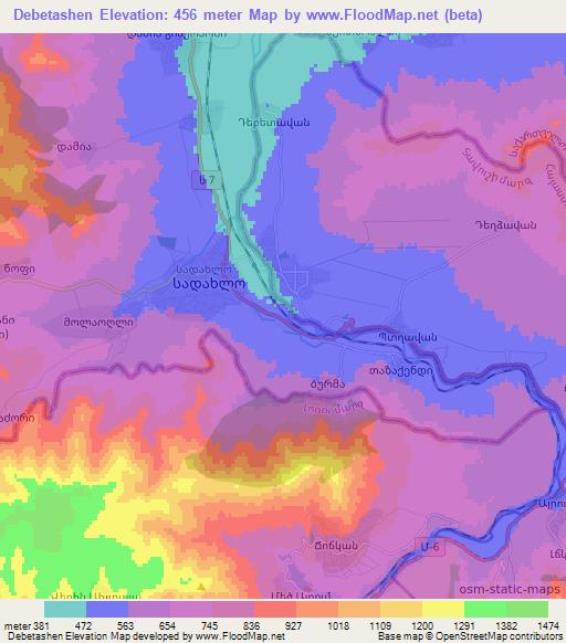Debetashen,Armenia Elevation Map