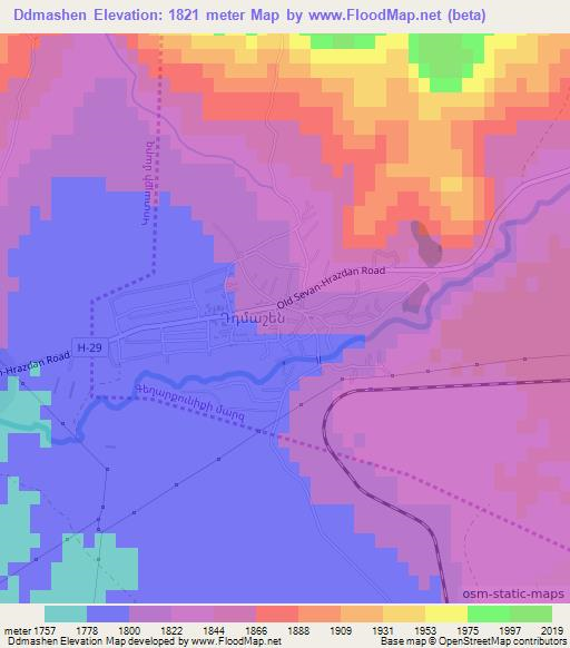 Ddmashen,Armenia Elevation Map