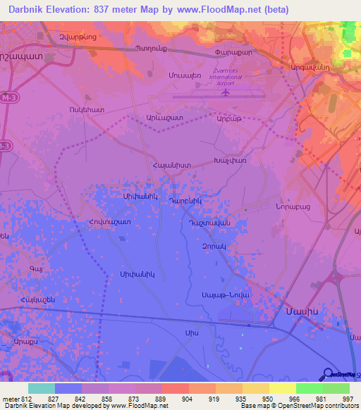Darbnik,Armenia Elevation Map