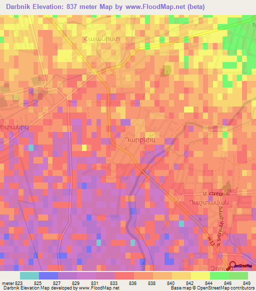 Darbnik,Armenia Elevation Map