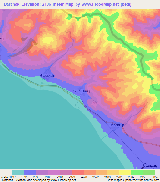 Daranak,Armenia Elevation Map