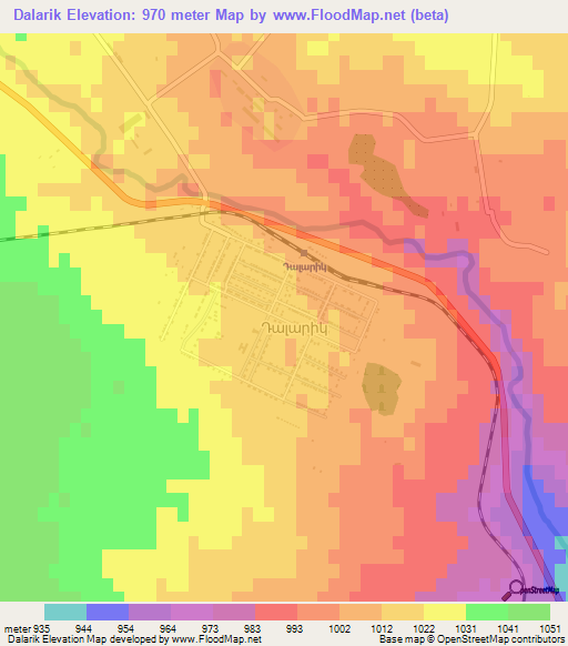 Dalarik,Armenia Elevation Map