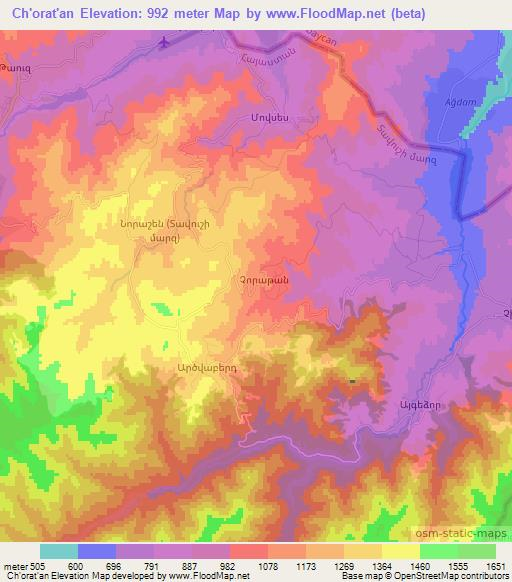 Ch'orat'an,Armenia Elevation Map