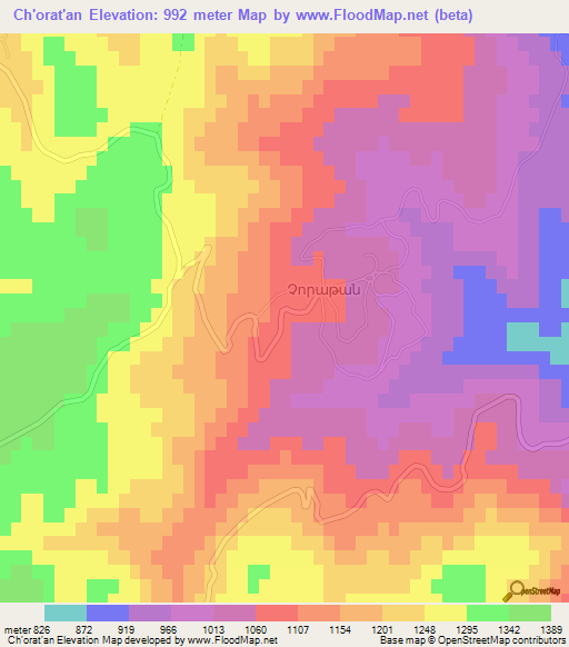 Ch'orat'an,Armenia Elevation Map