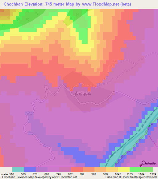 Chochkan,Armenia Elevation Map