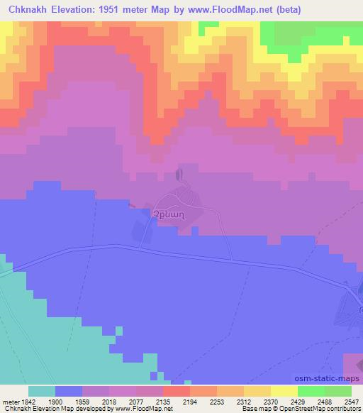 Chknakh,Armenia Elevation Map